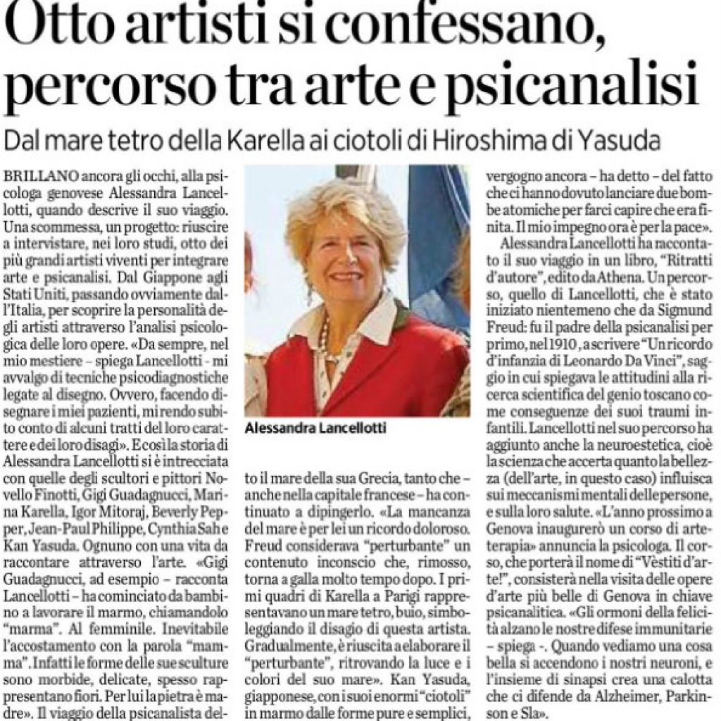 Otto artisti si confessano, percorso tra arte e psicanalisi Alessandra Lancellotti psicologo life coach psicoterapeuta