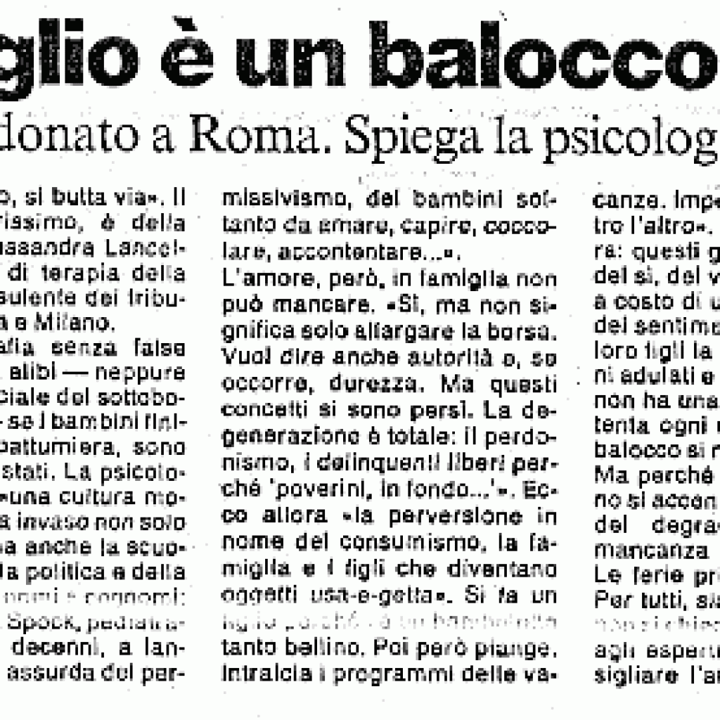 Quando il figlio è un balocco da gettare Alessandra Lancellotti psicologo life coach psicoterapeuta